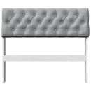 vidaXL Kárpitozott fejtámla Világosszürke 90 cm Tömör fenyőfa