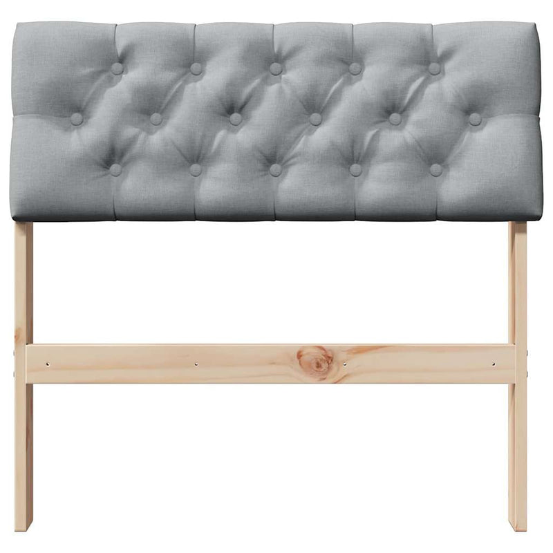 vidaXL Kárpitozott fejtámla Világosszürke 80 cm Tömör fenyőfa