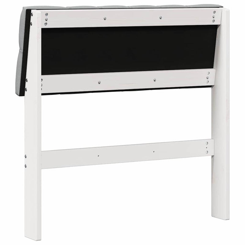 vidaXL Kárpitozott fejtámla Világosszürke 80 cm Tömör fenyőfa