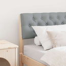 vidaXL Kárpitozott fejtámla Világosszürke 75 cm Tömör fenyőfa