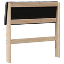 vidaXL Kárpitozott fejtámla Sötétszürke 75 cm Tömör fenyőfa