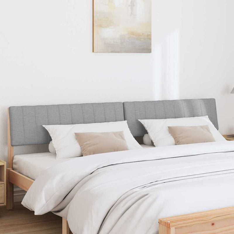 vidaXL Kárpitozott fejtámla Világosszürke 200 cm Tömör fenyőfa