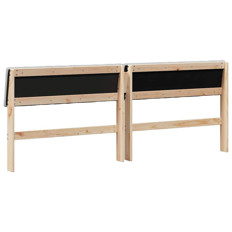 vidaXL Kárpitozott fejtámla Világosszürke 200 cm Tömör fenyőfa