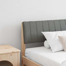 vidaXL Kárpitozott fejtámla Sötétszürke 200 cm Tömör fenyőfa