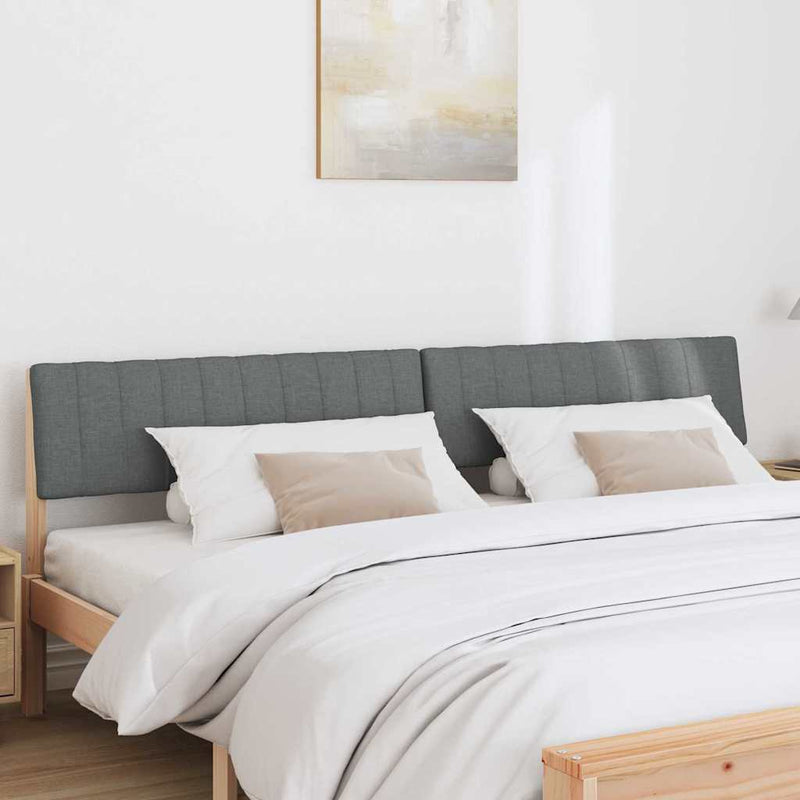 vidaXL Kárpitozott fejtámla Sötétszürke 200 cm Tömör fenyőfa