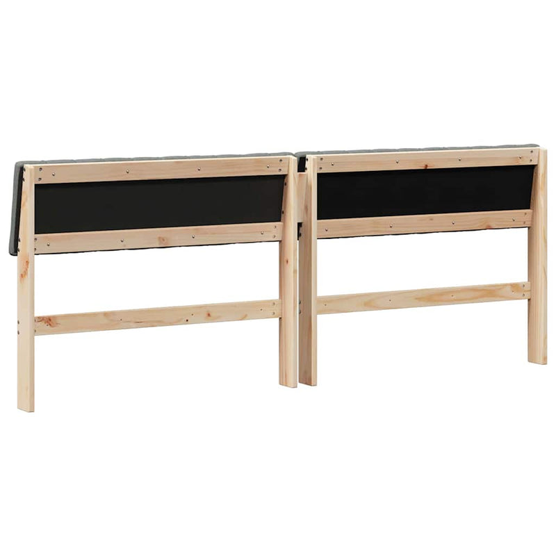 vidaXL Kárpitozott fejtámla Sötétszürke 200 cm Tömör fenyőfa