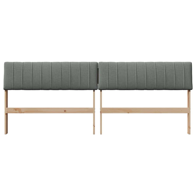 vidaXL Kárpitozott fejtámla Sötétszürke 200 cm Tömör fenyőfa