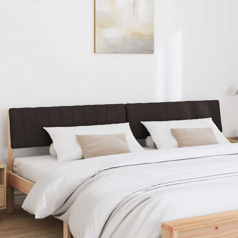 vidaXL Kárpitozott fejtámla Fekete 200 cm Tömör fenyőfa