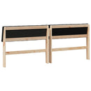 vidaXL Kárpitozott fejtámla Fekete 200 cm Tömör fenyőfa