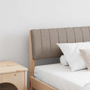 vidaXL Kárpitozott fejtámla Tópszínű 200 cm Tömör fenyőfa