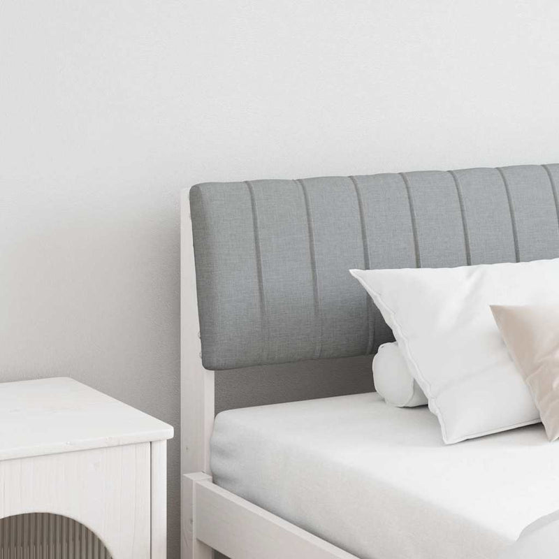 vidaXL Kárpitozott fejtámla Világosszürke 200 cm Tömör fenyőfa