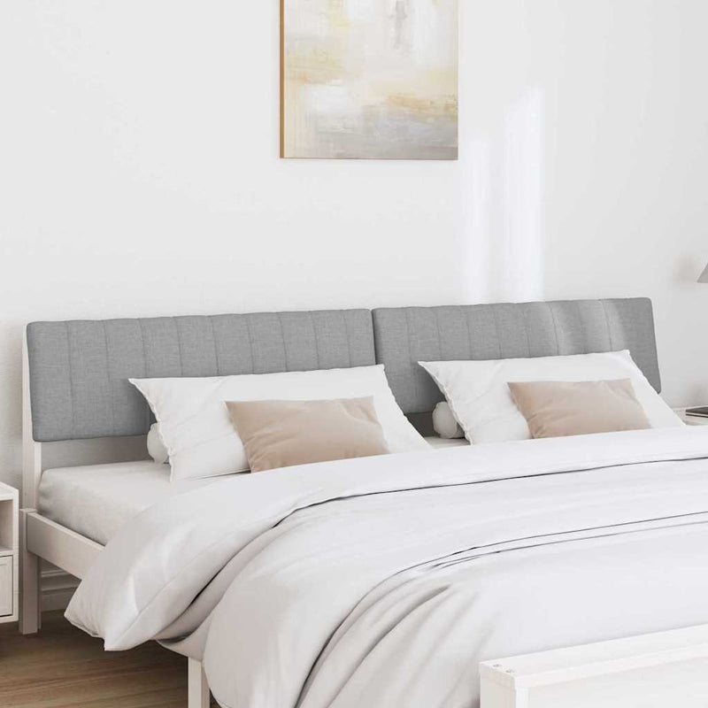 vidaXL Kárpitozott fejtámla Világosszürke 200 cm Tömör fenyőfa