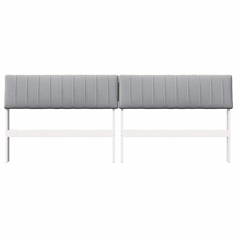 vidaXL Kárpitozott fejtámla Világosszürke 200 cm Tömör fenyőfa