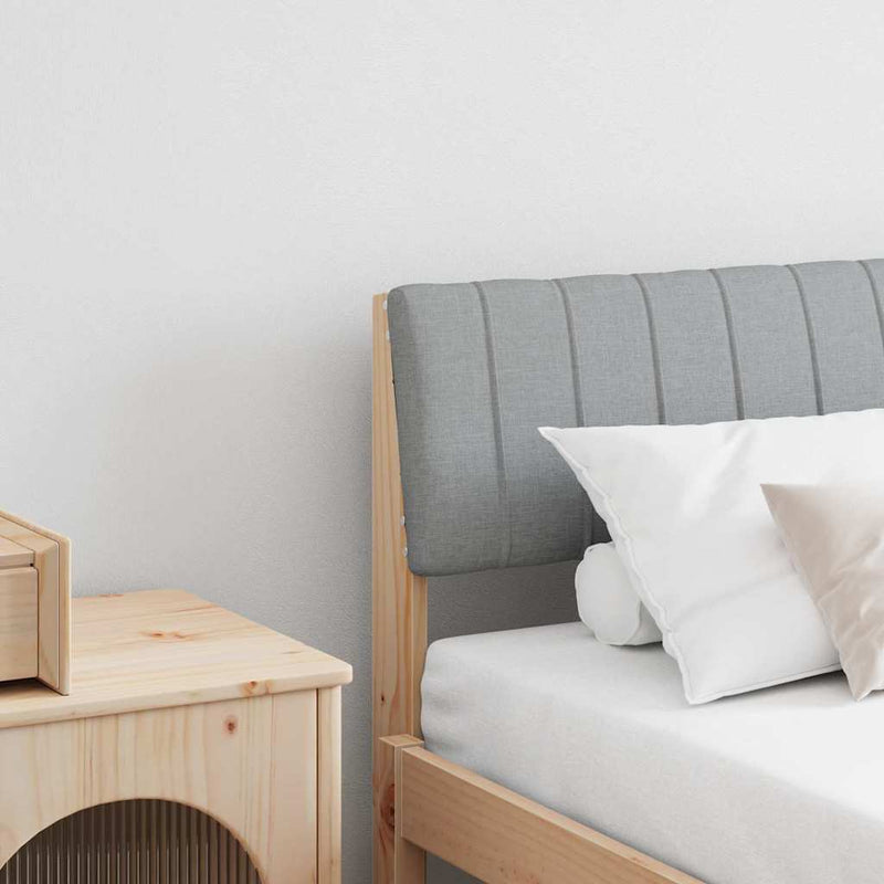 vidaXL Kárpitozott fejtámla Világosszürke 180 cm Tömör fenyőfa