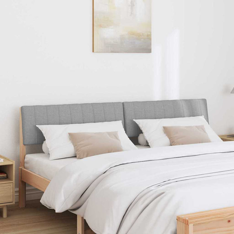 vidaXL Kárpitozott fejtámla Világosszürke 180 cm Tömör fenyőfa