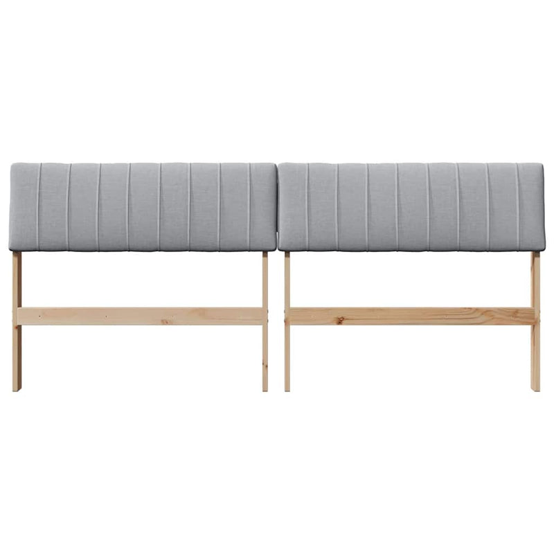 vidaXL Kárpitozott fejtámla Világosszürke 180 cm Tömör fenyőfa