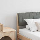 vidaXL Kárpitozott fejtámla Sötétszürke 180 cm Tömör fenyőfa