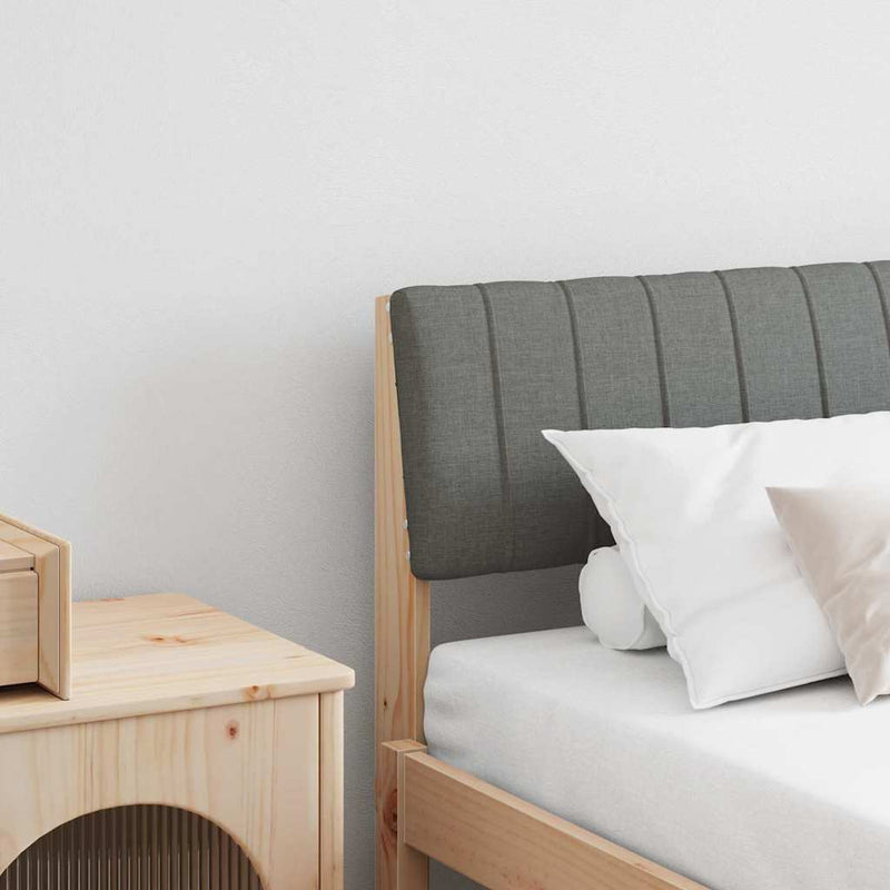 vidaXL Kárpitozott fejtámla Sötétszürke 180 cm Tömör fenyőfa