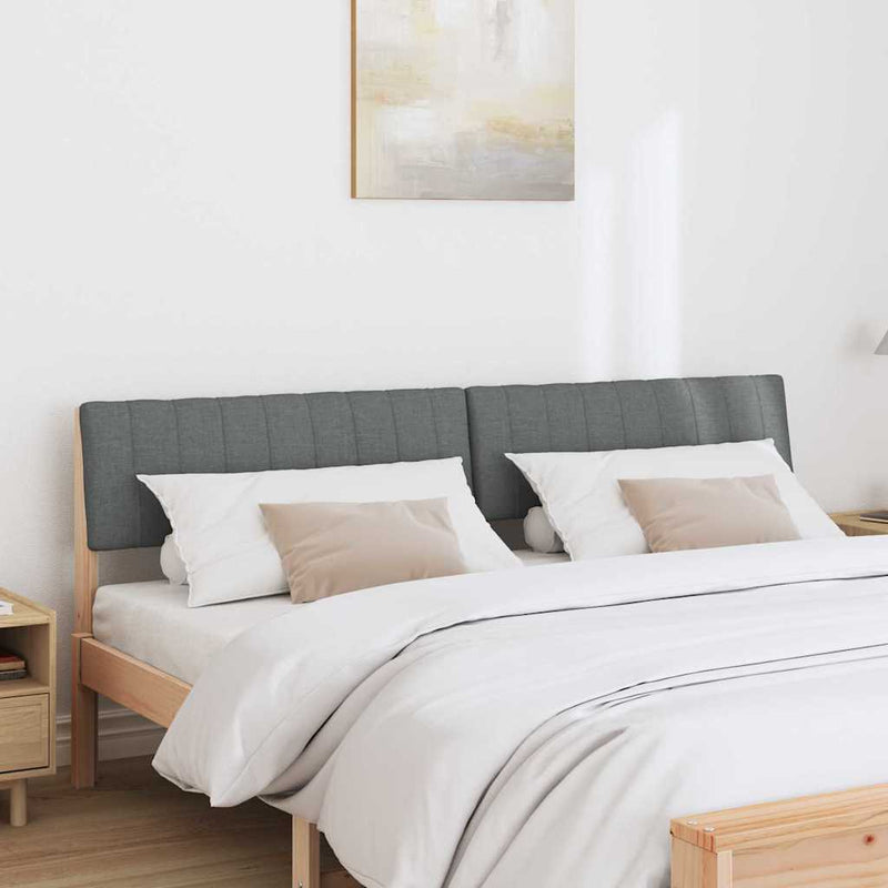 vidaXL Kárpitozott fejtámla Sötétszürke 180 cm Tömör fenyőfa