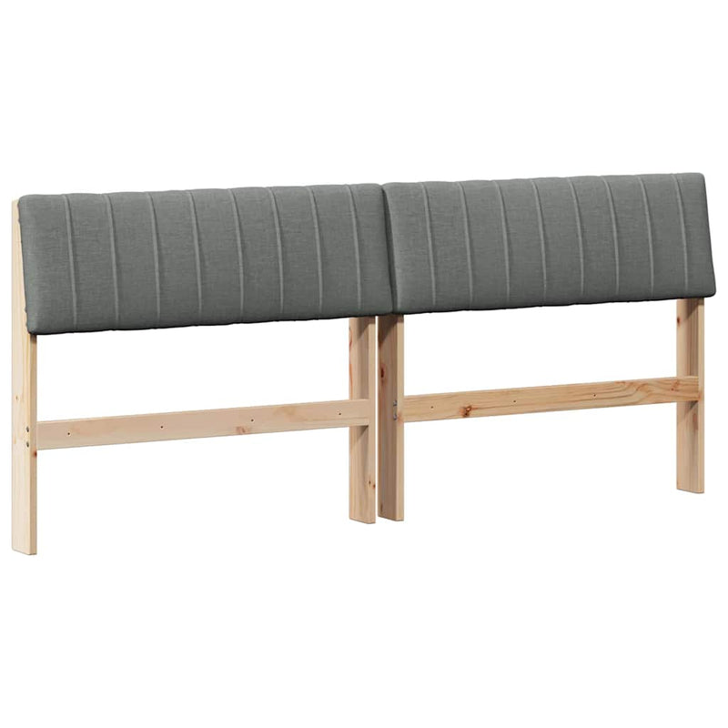 vidaXL Kárpitozott fejtámla Sötétszürke 180 cm Tömör fenyőfa