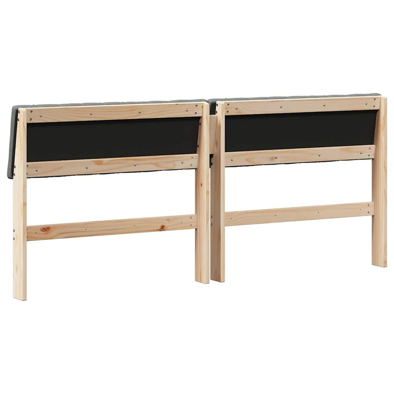 vidaXL Kárpitozott fejtámla Sötétszürke 180 cm Tömör fenyőfa