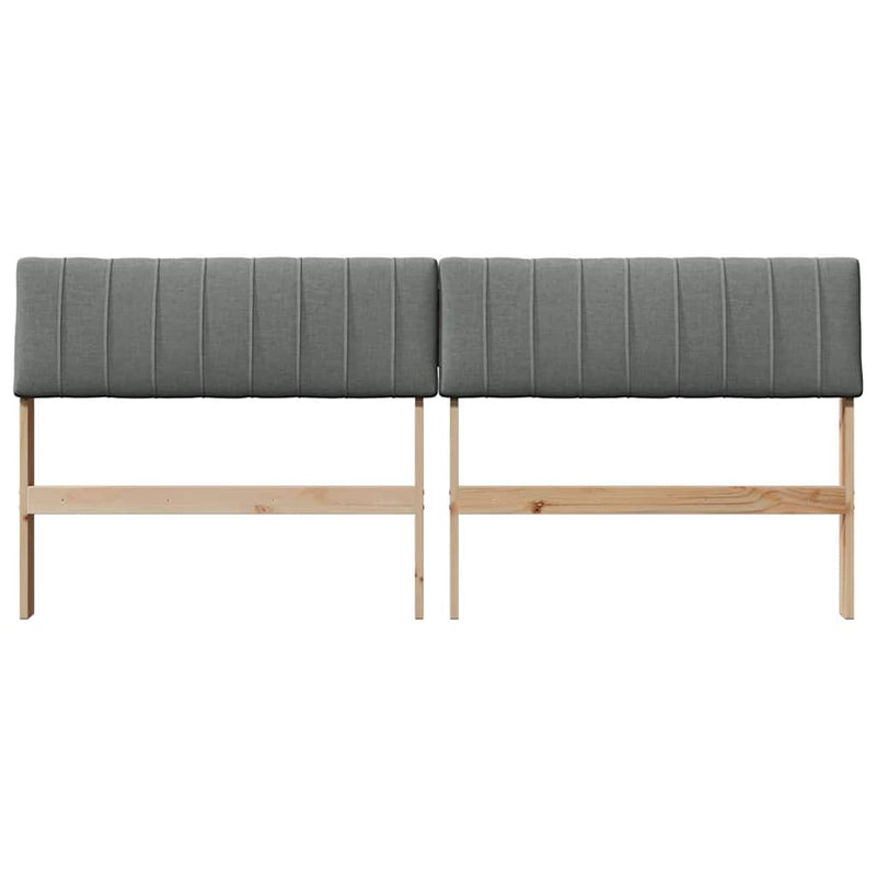 vidaXL Kárpitozott fejtámla Sötétszürke 180 cm Tömör fenyőfa