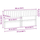vidaXL Kárpitozott fejtámla Sötétszürke 180 cm Tömör fenyőfa