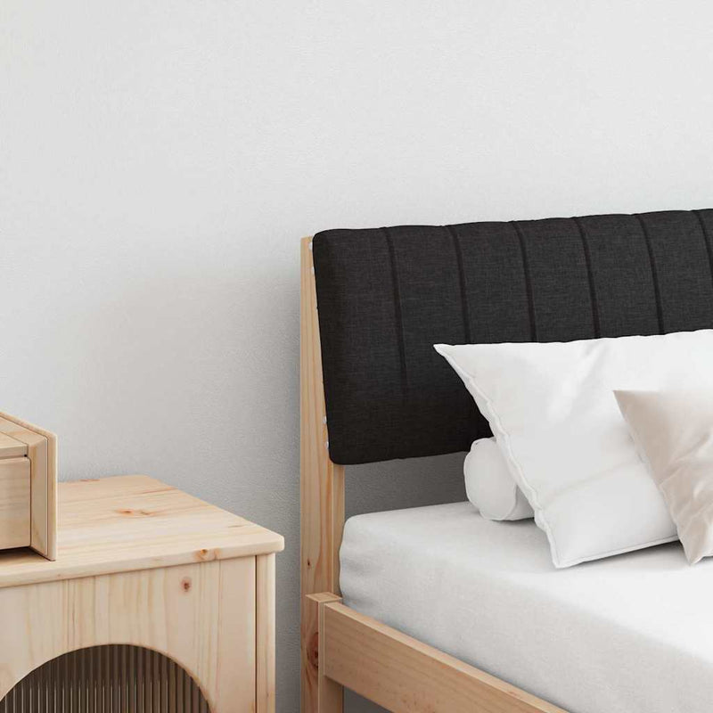 vidaXL Kárpitozott fejtámla Fekete 180 cm Tömör fenyőfa