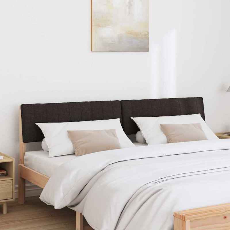 vidaXL Kárpitozott fejtámla Fekete 180 cm Tömör fenyőfa