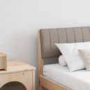 vidaXL Kárpitozott fejtámla Tópszínű 180 cm Tömör fenyőfa