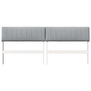 vidaXL Kárpitozott fejtámla Világosszürke 180 cm Tömör fenyőfa