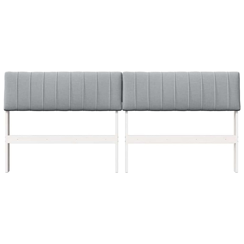 vidaXL Kárpitozott fejtámla Világosszürke 180 cm Tömör fenyőfa