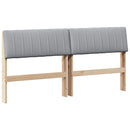 vidaXL Kárpitozott fejtámla Világosszürke 160 cm Tömör fenyőfa