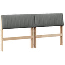 vidaXL Kárpitozott fejtámla Sötétszürke 160 cm Tömör fenyőfa