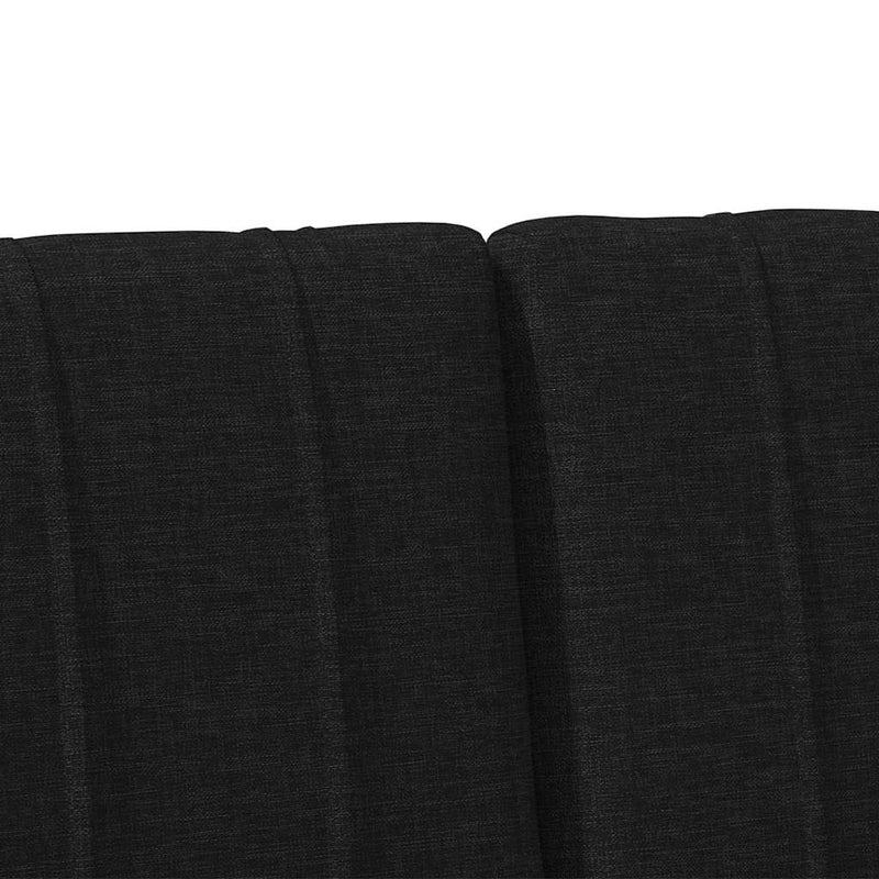 vidaXL Kárpitozott fejtámla Fekete 160 cm Tömör fenyőfa