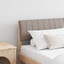 vidaXL Kárpitozott fejtámla Tópszínű 160 cm Tömör fenyőfa