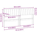 vidaXL Kárpitozott fejtámla Tópszínű 160 cm Tömör fenyőfa