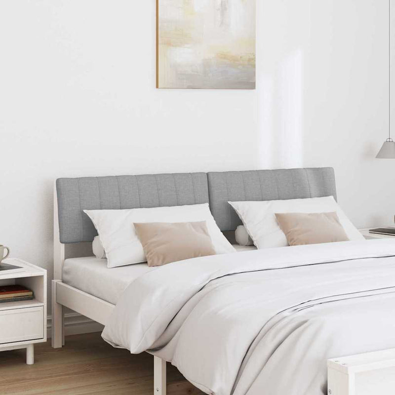 vidaXL Kárpitozott fejtámla Világosszürke 160 cm Tömör fenyőfa