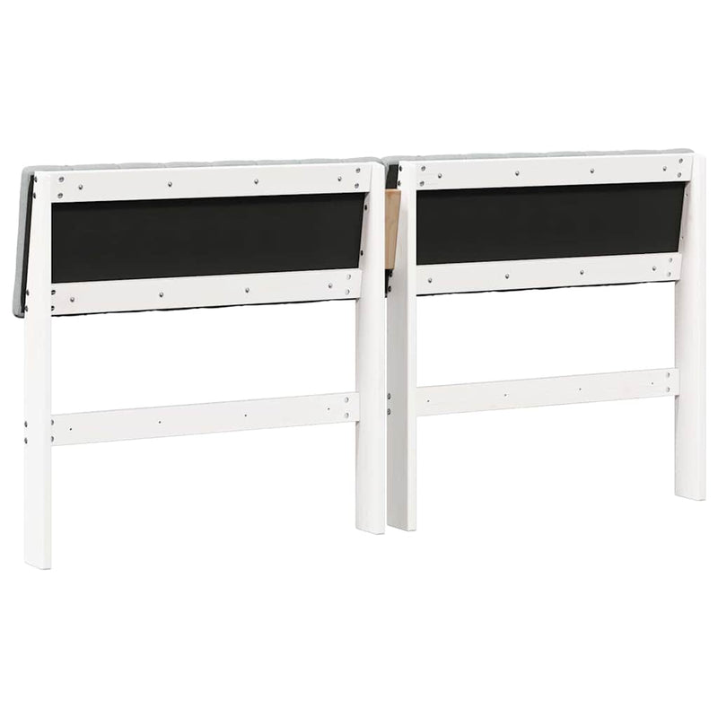 vidaXL Kárpitozott fejtámla Világosszürke 160 cm Tömör fenyőfa