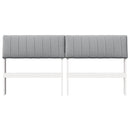 vidaXL Kárpitozott fejtámla Világosszürke 160 cm Tömör fenyőfa