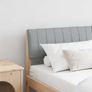 vidaXL Kárpitozott fejtámla Világosszürke 150 cm Tömör fenyőfa