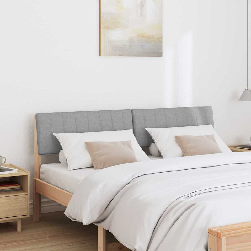 vidaXL Kárpitozott fejtámla Világosszürke 150 cm Tömör fenyőfa