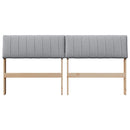 vidaXL Kárpitozott fejtámla Világosszürke 150 cm Tömör fenyőfa