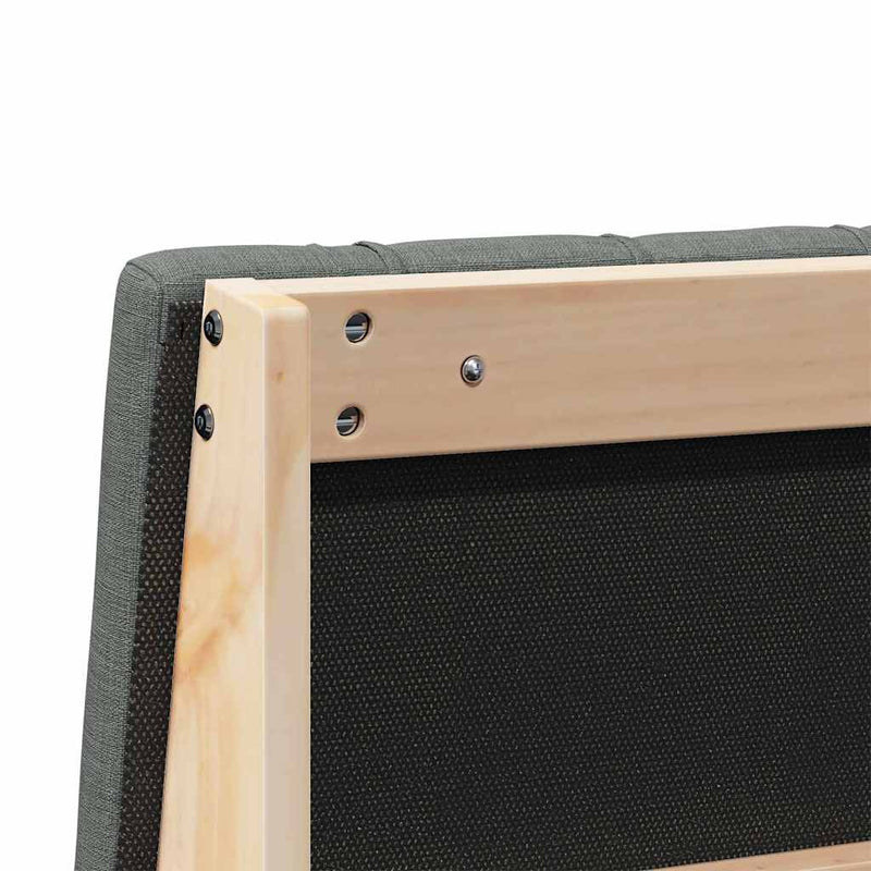 vidaXL Kárpitozott fejtámla Sötétszürke 150 cm Tömör fenyőfa