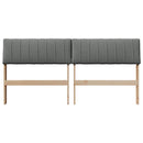 vidaXL Kárpitozott fejtámla Sötétszürke 150 cm Tömör fenyőfa