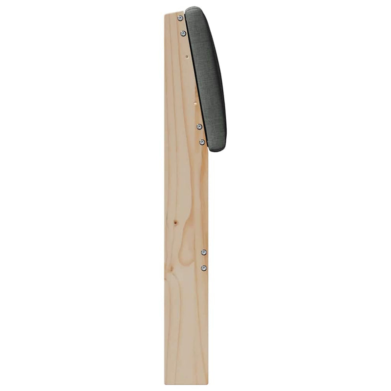 vidaXL Kárpitozott fejtámla Sötétszürke 150 cm Tömör fenyőfa