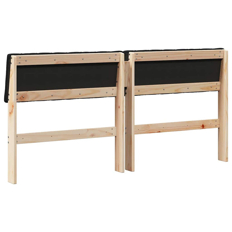 vidaXL Kárpitozott fejtámla Fekete 150 cm Tömör fenyőfa