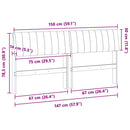 vidaXL Kárpitozott fejtámla Tópszínű 150 cm Tömör fenyőfa