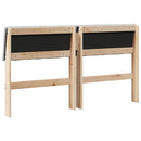 vidaXL Kárpitozott fejtámla Világosszürke 140 cm Tömör fenyőfa