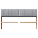 vidaXL Kárpitozott fejtámla Világosszürke 140 cm Tömör fenyőfa